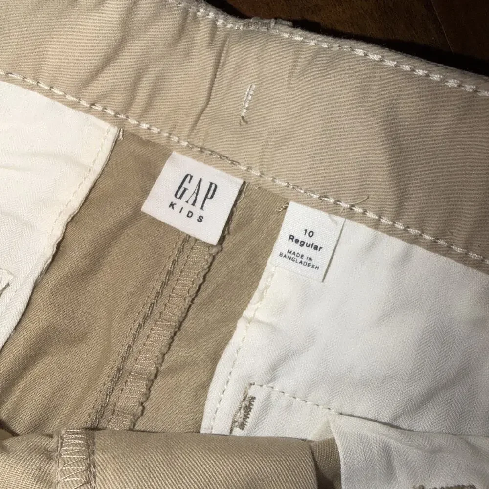 Gap Kids Boy Size 10 Regular Khaki Flat Front 7